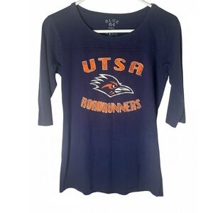 UTSA Roadrunners Women’s Shirt Small Blue 84 Navy 3/4 Sleeve Tee